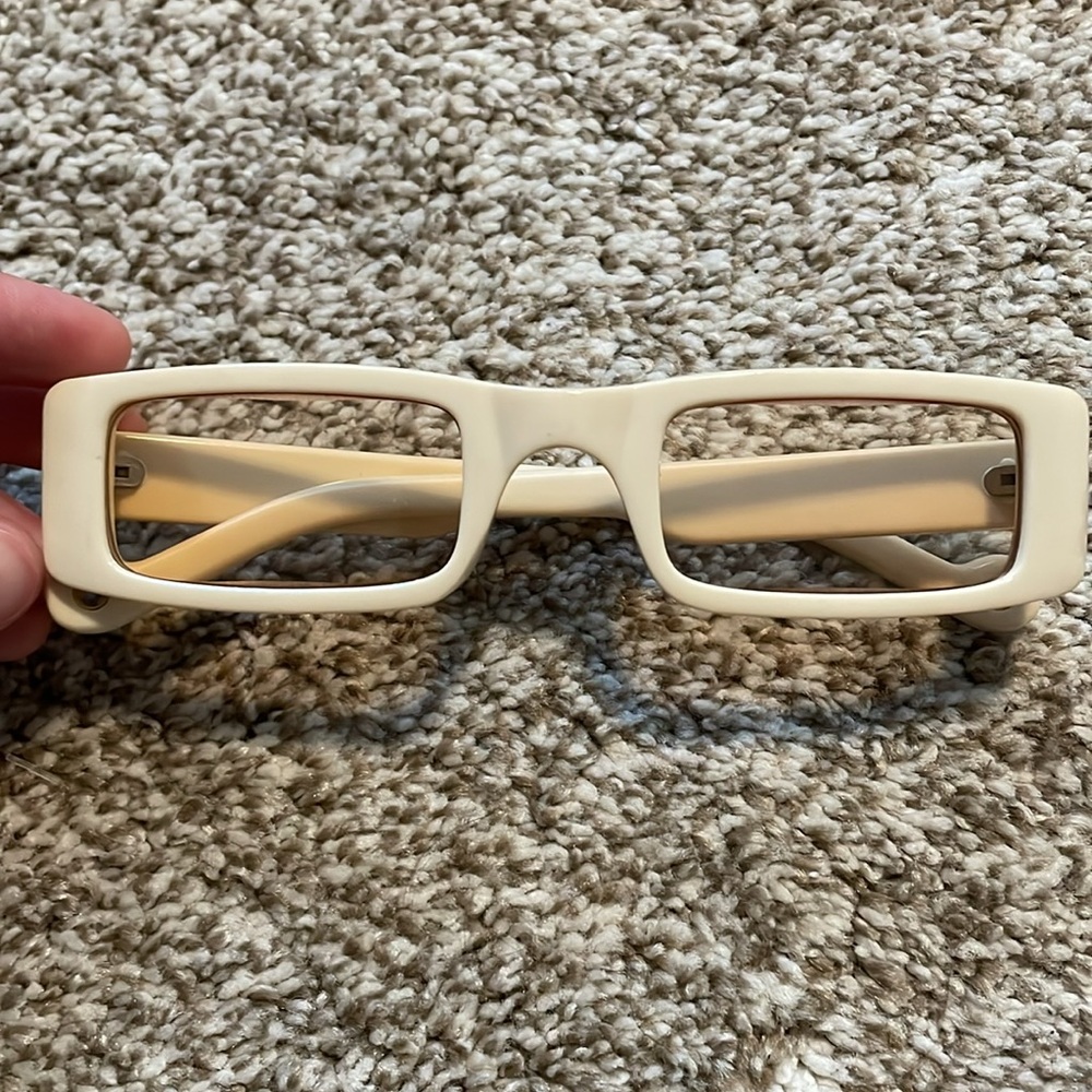 Rectangular Beige Cream Sunglasses
